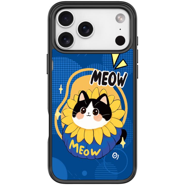 For iPhone 17 Pro Max Adorable Little Blue Cat Pattern Magnetic Phone Case