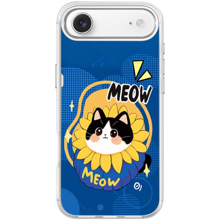 For iPhone Air Adorable Little Blue Cat Pattern Magnetic Phone Case