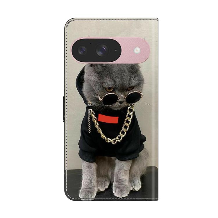For Google Pixel 9 Crystal-Like Painted Vegan Leather Phone Case