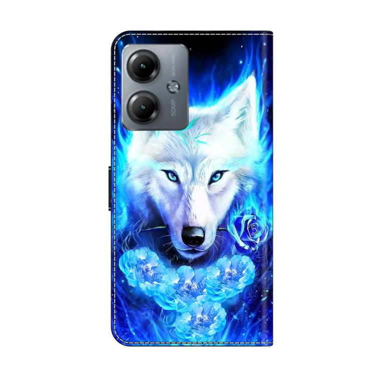 For Motorola Moto G14 Crystal-Like Painted Vegan Leather Phone Case