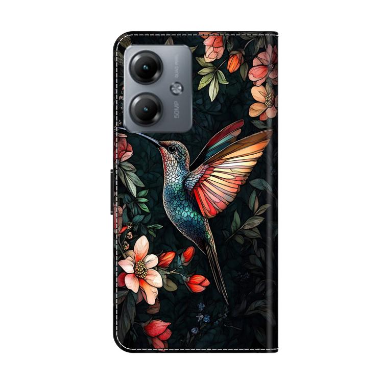 For Motorola Moto G14 Crystal-Like Painted Vegan Leather Phone Case