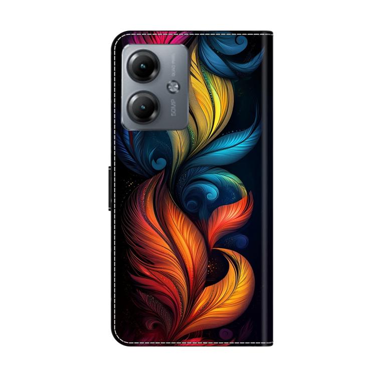 For Motorola Moto G14 Crystal-Like Painted Vegan Leather Phone Case