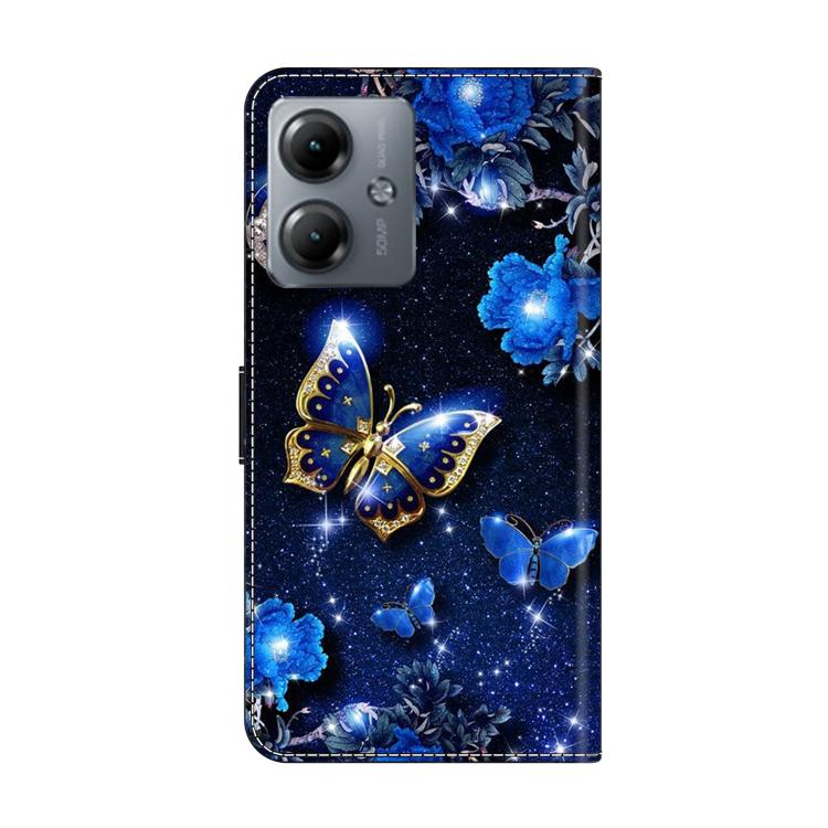 For Motorola Moto G14 Crystal-Like Painted Vegan Leather Phone Case