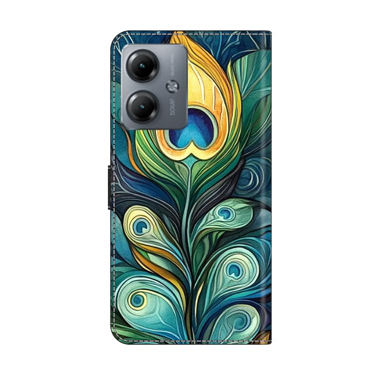 For Motorola Moto G14 Crystal-Like Painted Vegan Leather Phone Case