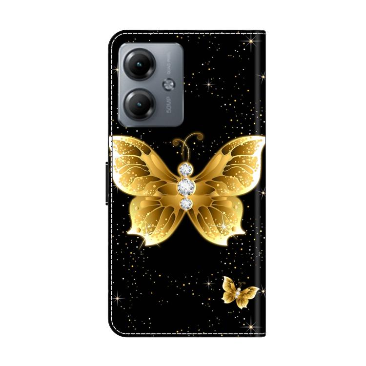 For Motorola Moto G14 Crystal-Like Painted Vegan Leather Phone Case