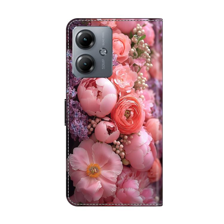 For Motorola Moto G14 Crystal-Like Painted Vegan Leather Phone Case