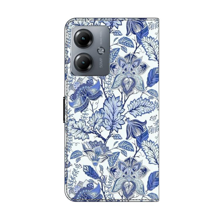 For Motorola Moto G14 Crystal-Like Painted Vegan Leather Phone Case