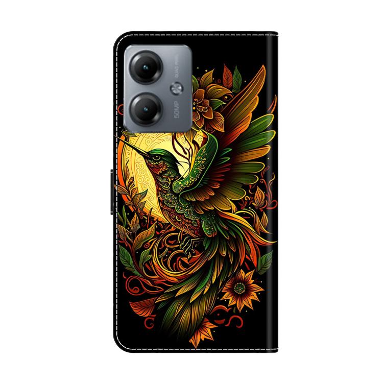 For Motorola Moto G14 Crystal-Like Painted Vegan Leather Phone Case