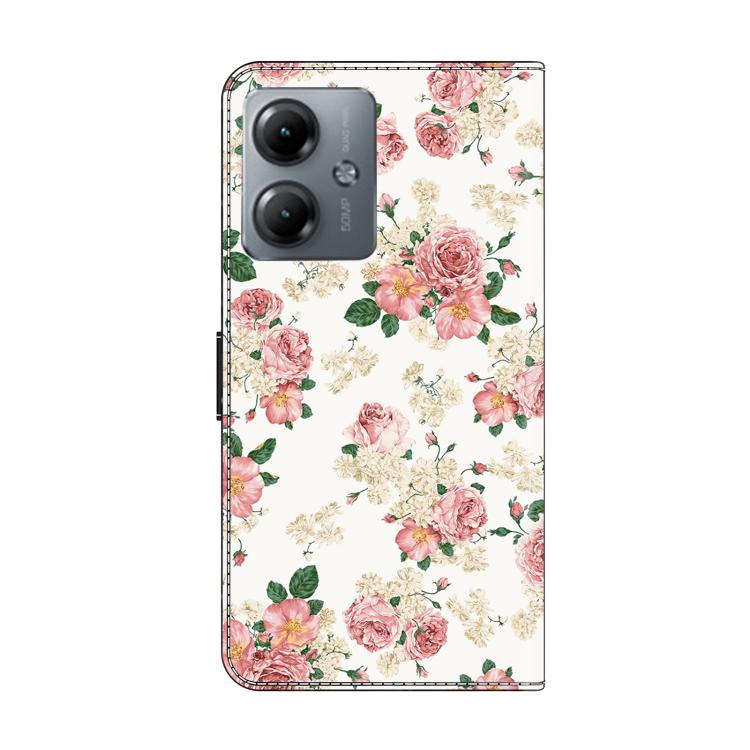 For Motorola Moto G14 Crystal-Like Painted Vegan Leather Phone Case