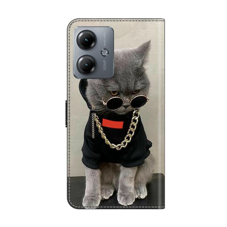 For Motorola Moto G14 Crystal-Like Painted Vegan Leather Phone Case