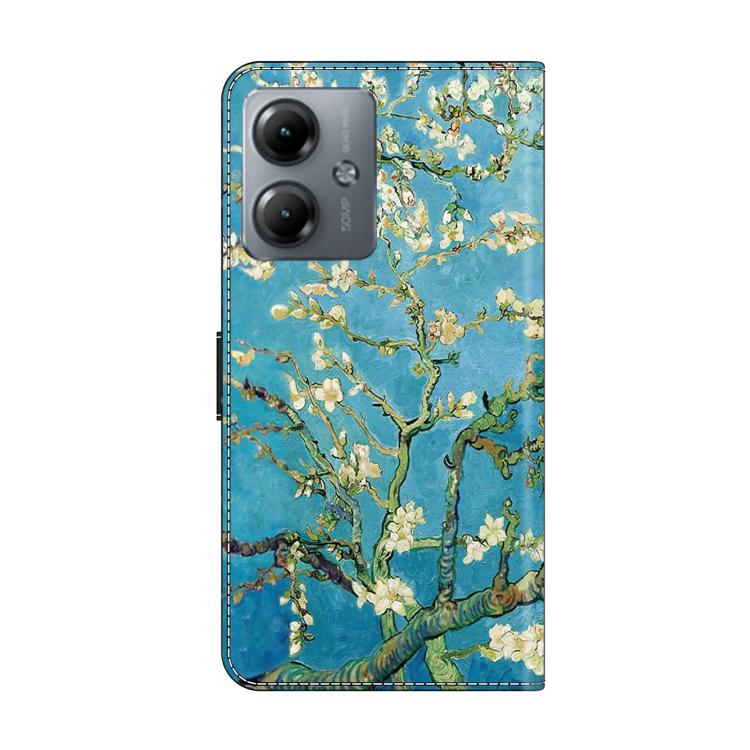 For Motorola Moto G14 Crystal-Like Painted Vegan Leather Phone Case