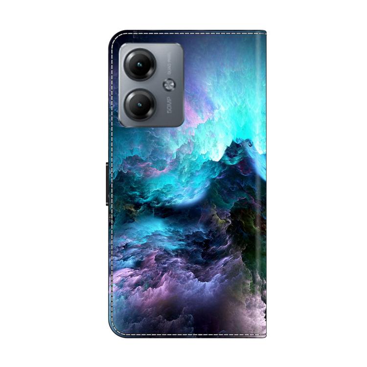 For Motorola Moto G14 Crystal-Like Painted Vegan Leather Phone Case