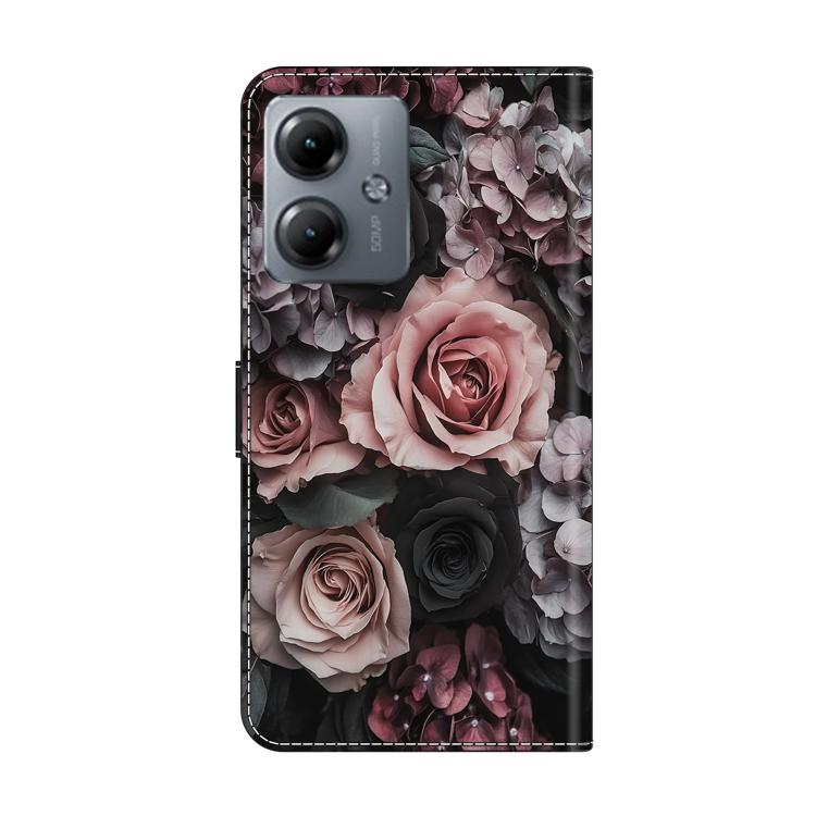 For Motorola Moto G14 Crystal-Like Painted Vegan Leather Phone Case