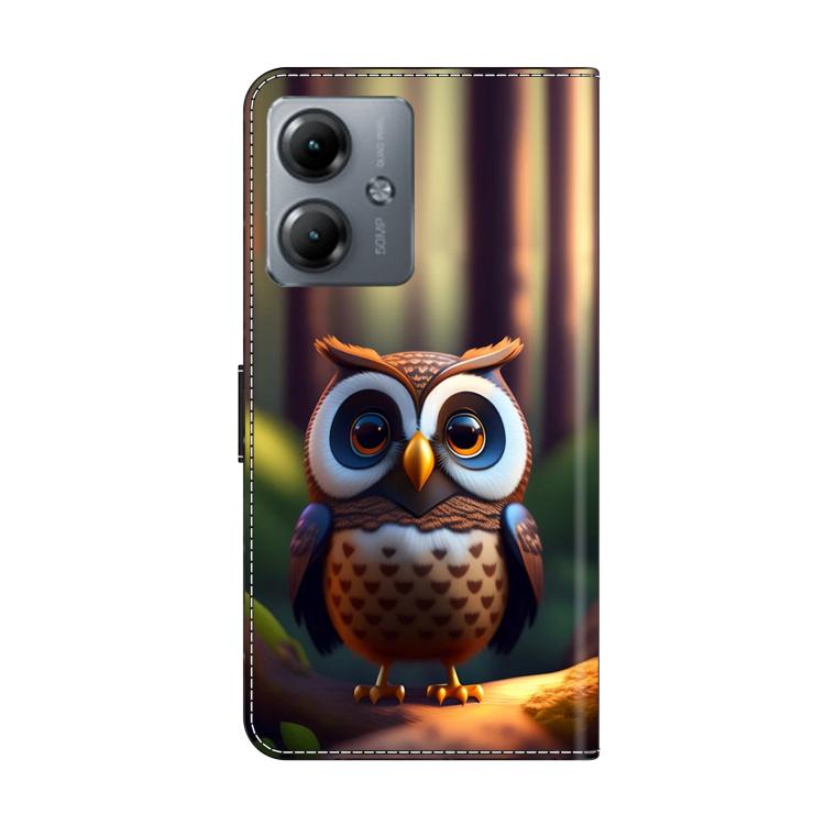 For Motorola Moto G14 Crystal-Like Painted Vegan Leather Phone Case