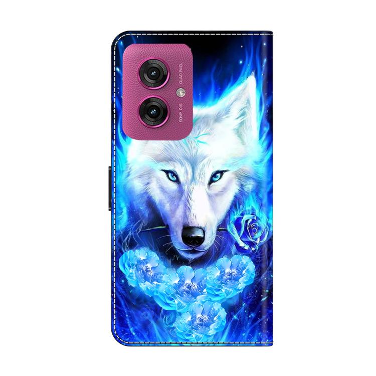 For Motorola Moto G55 Crystal-Like Painted Vegan Leather Phone Case