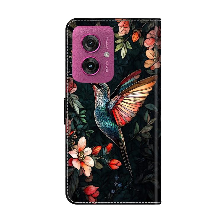 For Motorola Moto G55 Crystal-Like Painted Vegan Leather Phone Case