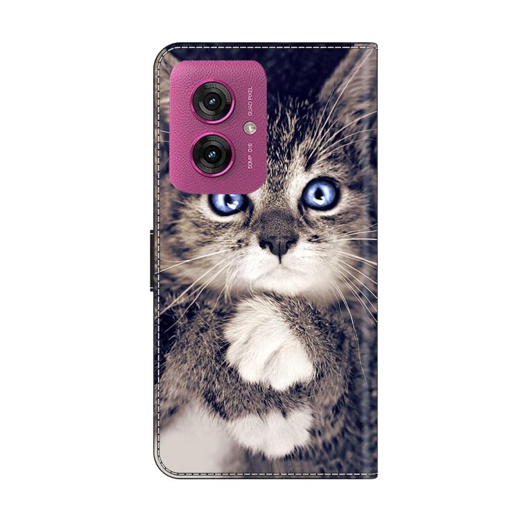 For Motorola Moto G55 Crystal-Like Painted Vegan Leather Phone Case