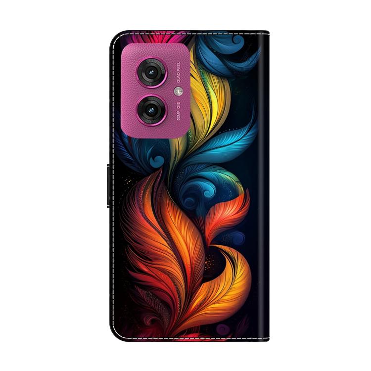 For Motorola Moto G55 Crystal-Like Painted Vegan Leather Phone Case
