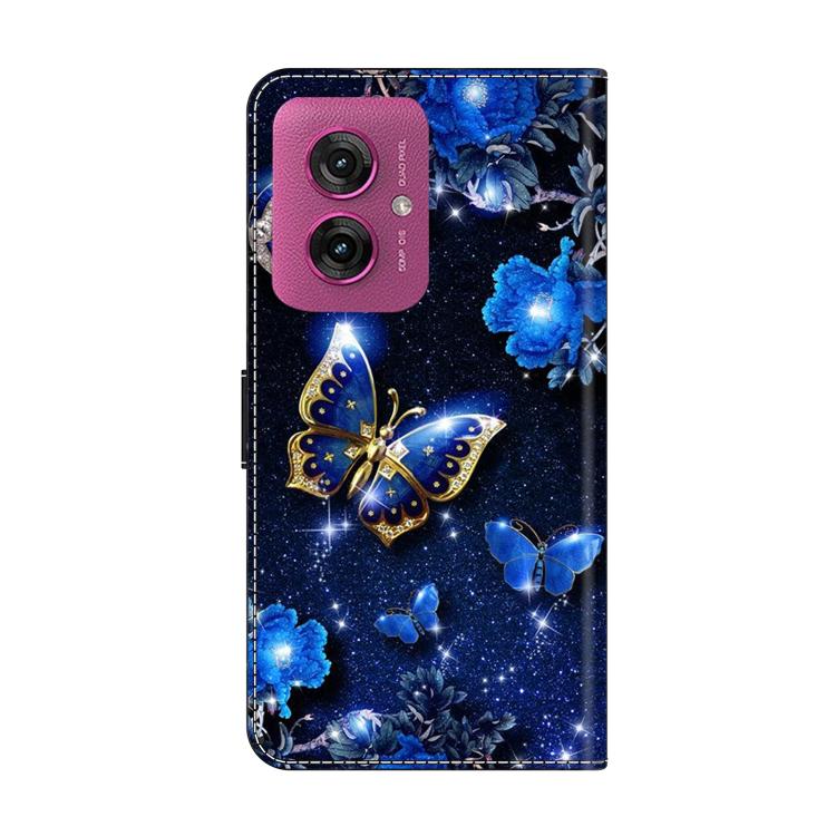 For Motorola Moto G55 Crystal-Like Painted Vegan Leather Phone Case