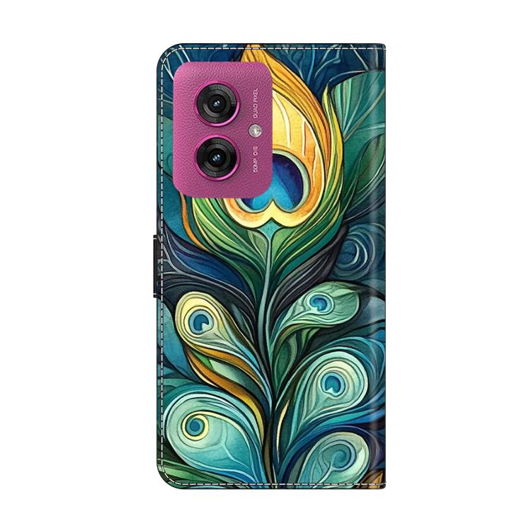 For Motorola Moto G55 Crystal-Like Painted Vegan Leather Phone Case