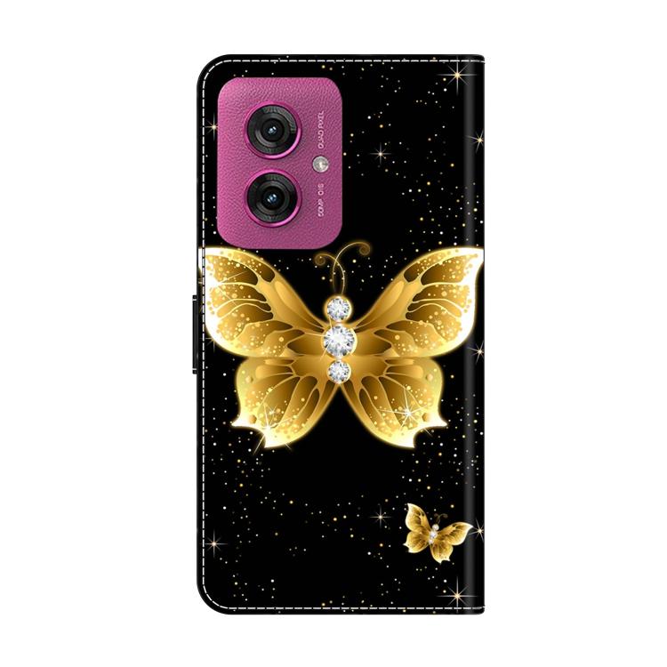 For Motorola Moto G55 Crystal-Like Painted Vegan Leather Phone Case