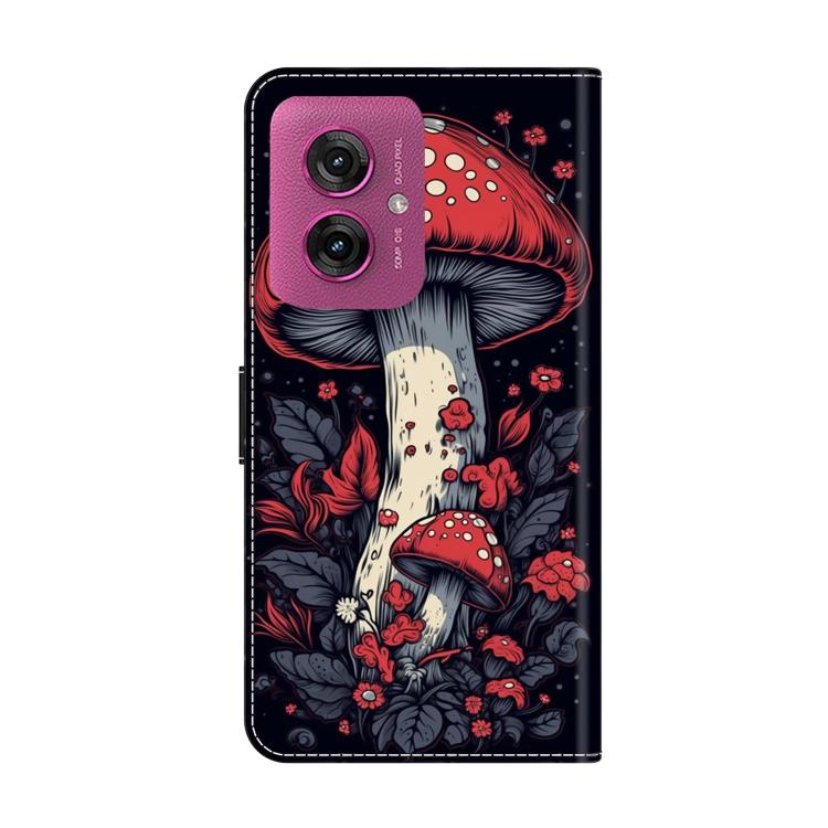 For Motorola Moto G55 Crystal-Like Painted Vegan Leather Phone Case