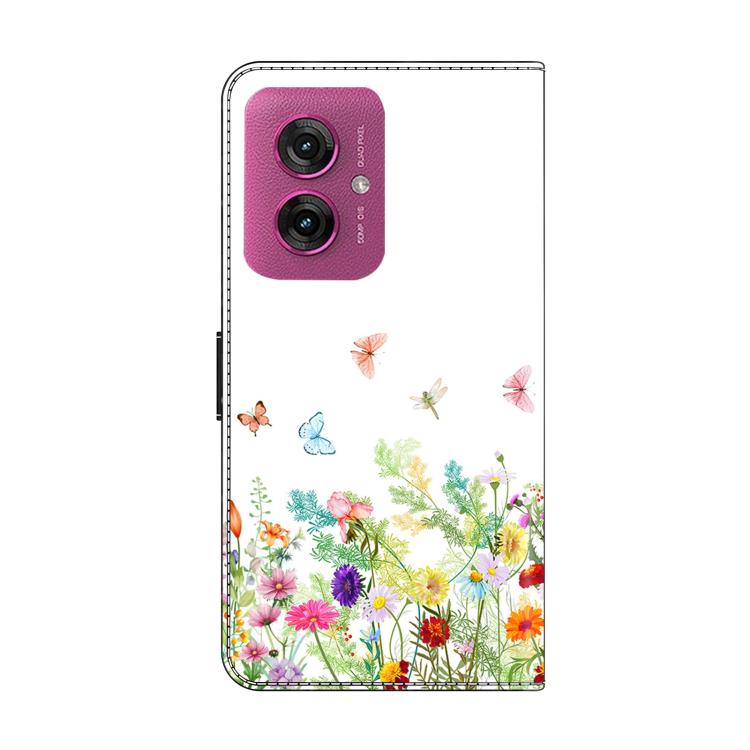 For Motorola Moto G55 Crystal-Like Painted Vegan Leather Phone Case