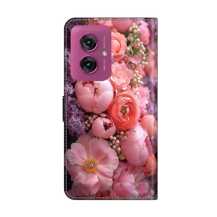 For Motorola Moto G55 Crystal-Like Painted Vegan Leather Phone Case