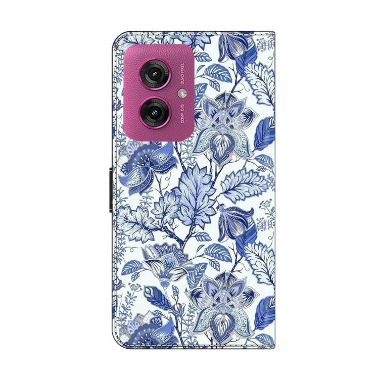 For Motorola Moto G55 Crystal-Like Painted Vegan Leather Phone Case