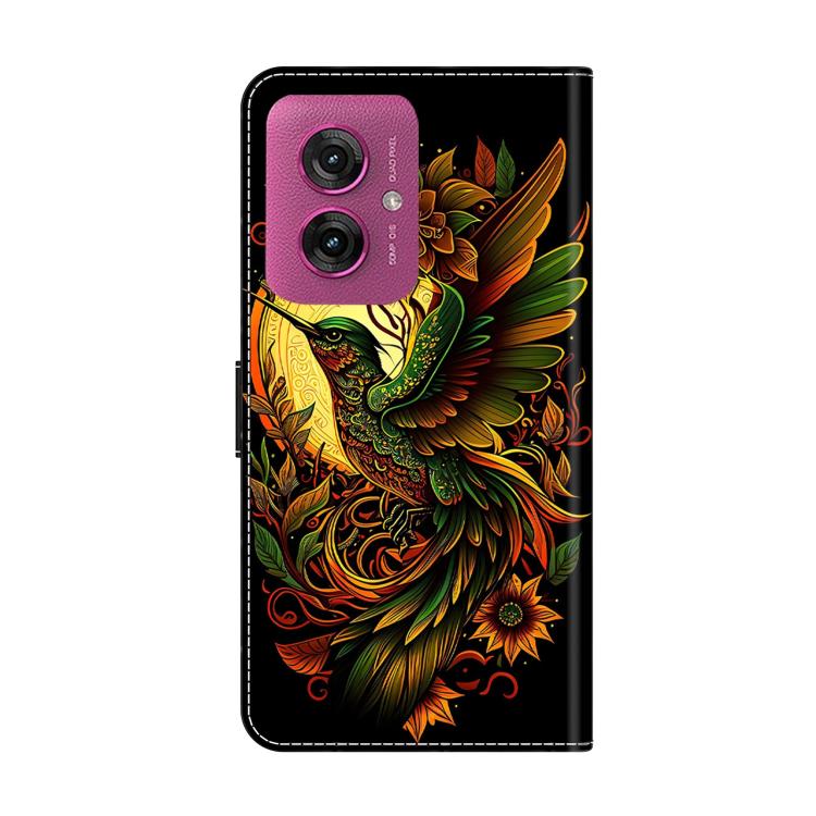 For Motorola Moto G55 Crystal-Like Painted Vegan Leather Phone Case