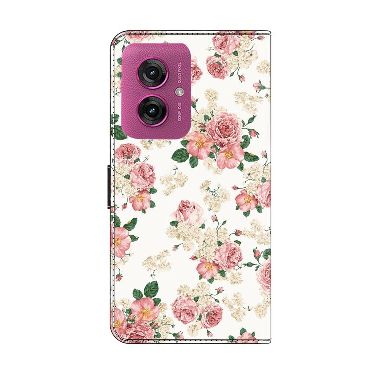 For Motorola Moto G55 Crystal-Like Painted Vegan Leather Phone Case