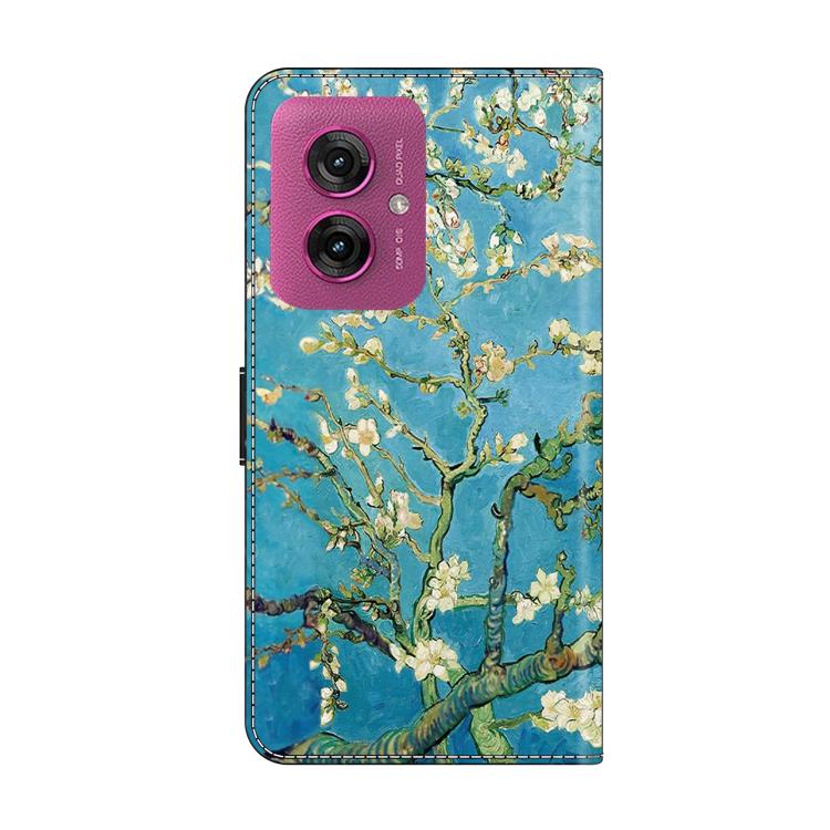 For Motorola Moto G55 Crystal-Like Painted Vegan Leather Phone Case