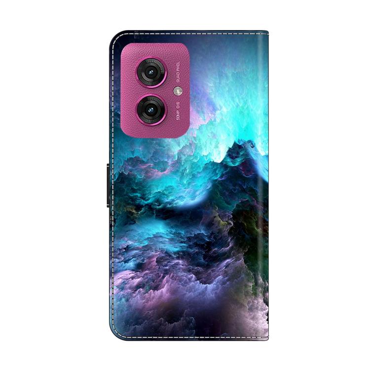 For Motorola Moto G55 Crystal-Like Painted Vegan Leather Phone Case