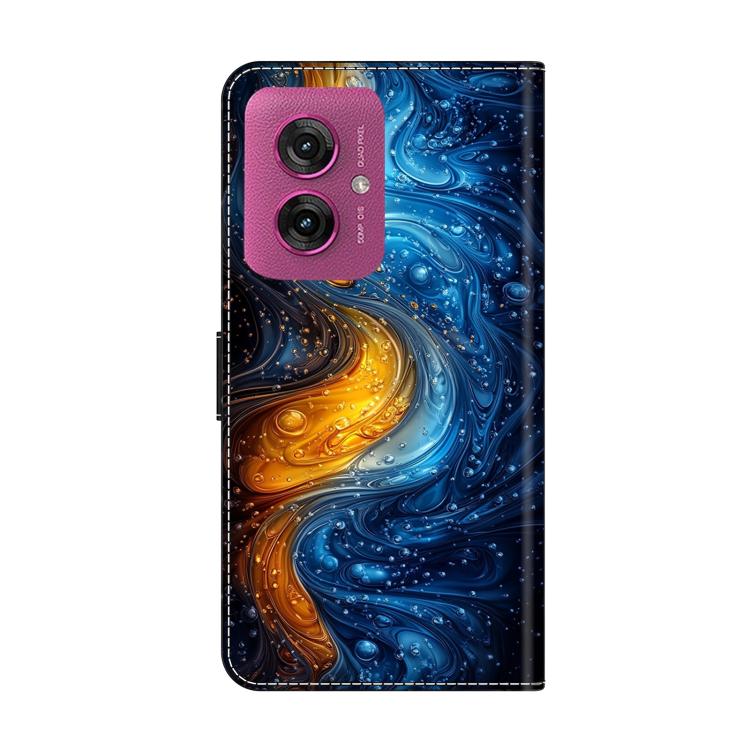 For Motorola Moto G55 Crystal-Like Painted Vegan Leather Phone Case