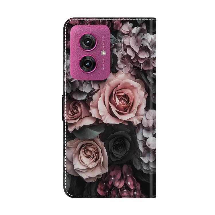 For Motorola Moto G55 Crystal-Like Painted Vegan Leather Phone Case