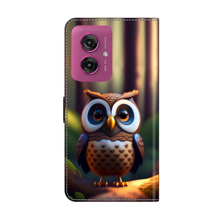For Motorola Moto G55 Crystal-Like Painted Vegan Leather Phone Case