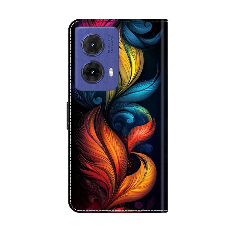 For Motorola Moto G85 Crystal-Like Painted Vegan Leather Phone Case