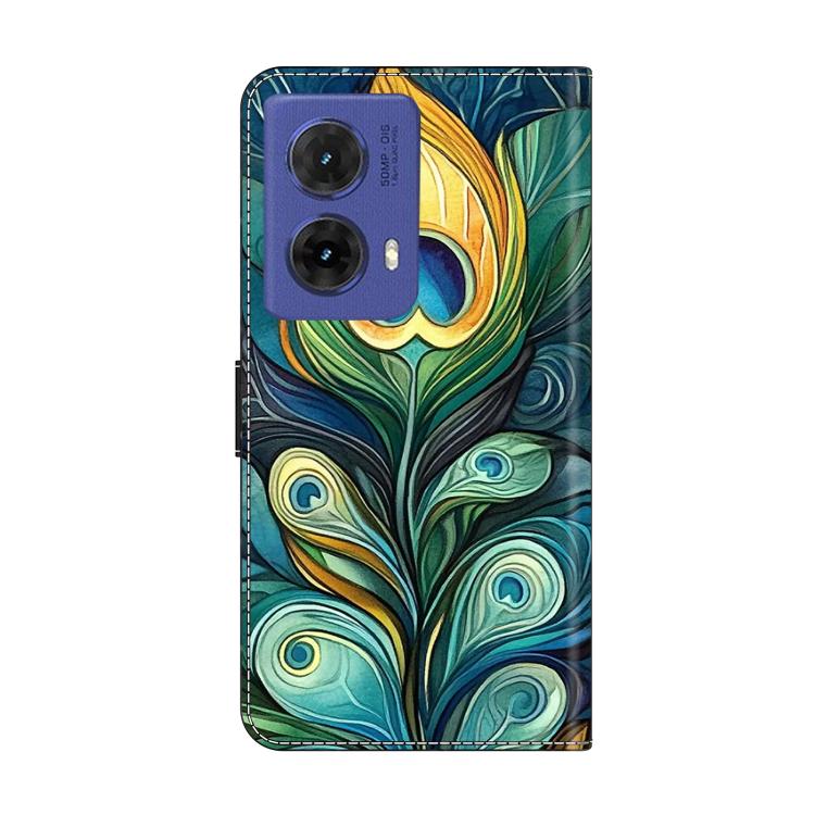 For Motorola Moto G85 Crystal-Like Painted Vegan Leather Phone Case