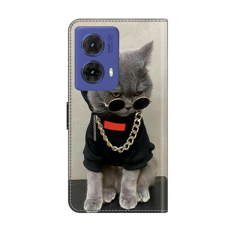 For Motorola Moto G85 Crystal-Like Painted Vegan Leather Phone Case