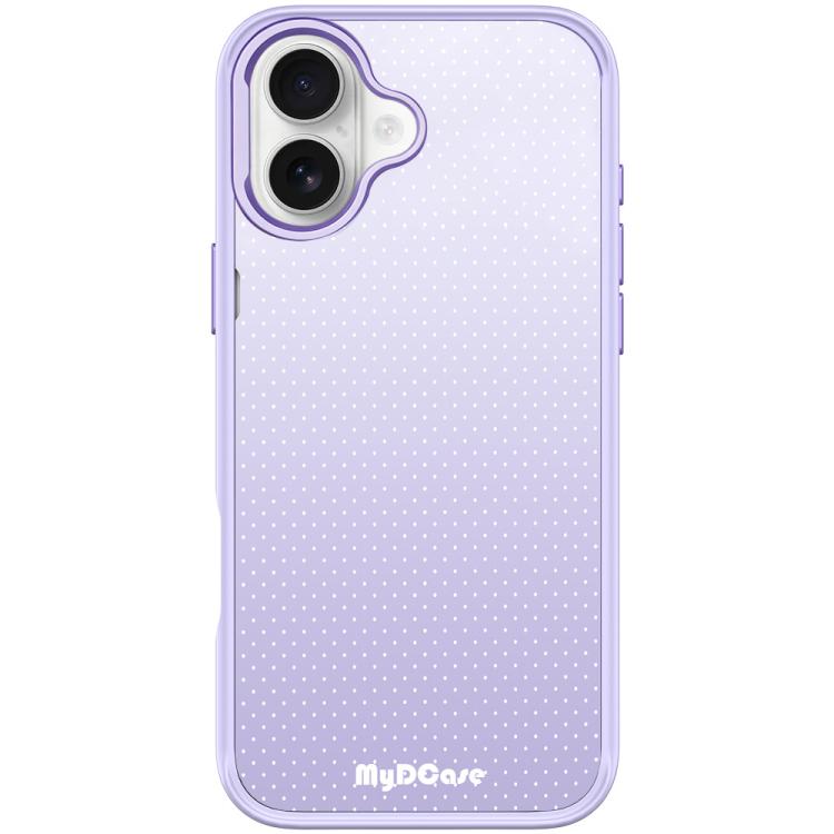 For iPhone 16 Plus Light Purple Dots Pattern Magnetic Phone Case