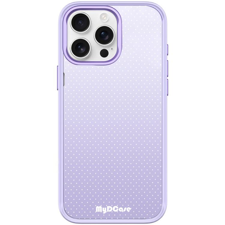 For iPhone 15 Pro Light Purple Dots Pattern Magnetic Phone Case