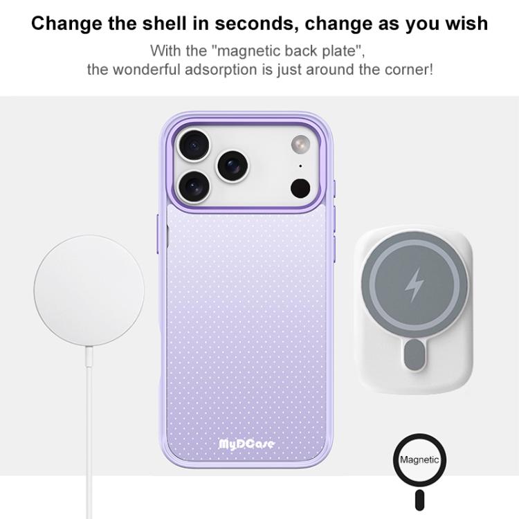 For iPhone 17 Pro Max Light Purple Dots Pattern Magnetic Phone Case
