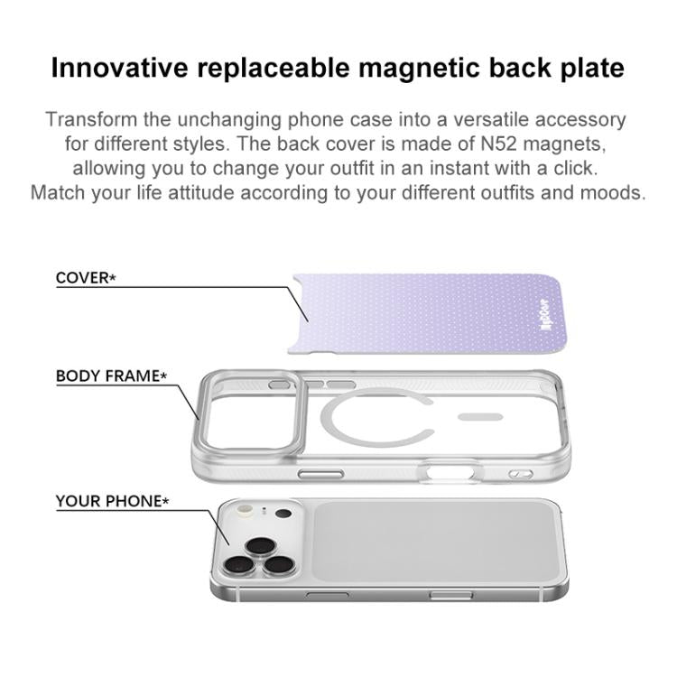 For iPhone 17 Pro Max Light Purple Dots Pattern Magnetic Phone Case