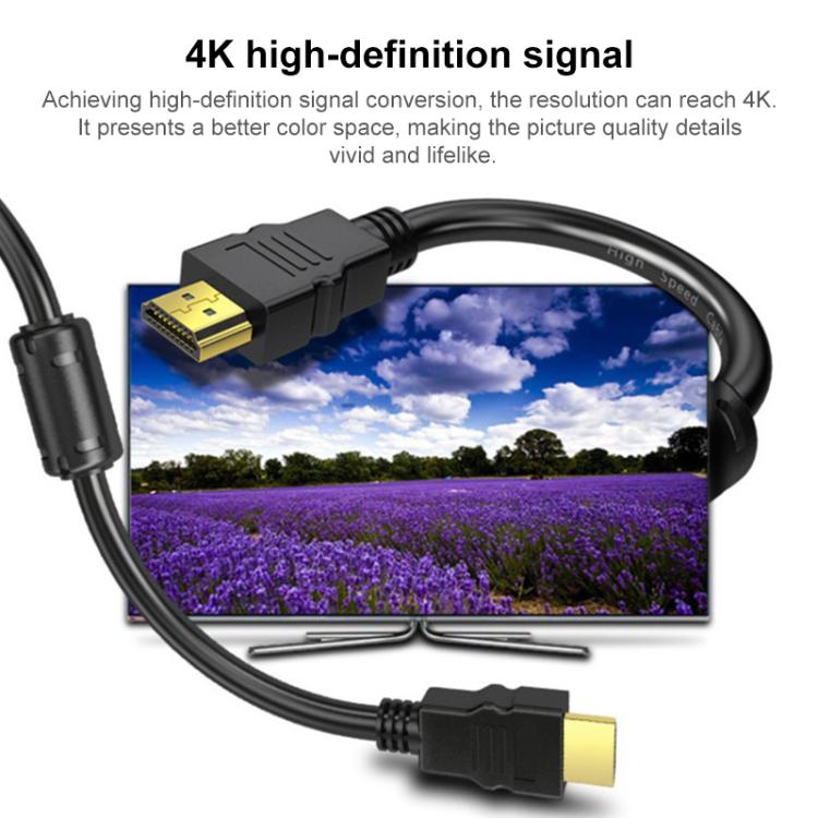 HDMI 2.0 4K HD Gold-Plated Video Connection Cable for TV Set-Top Box, PC Monitor, Projectors, Length:10m - Black