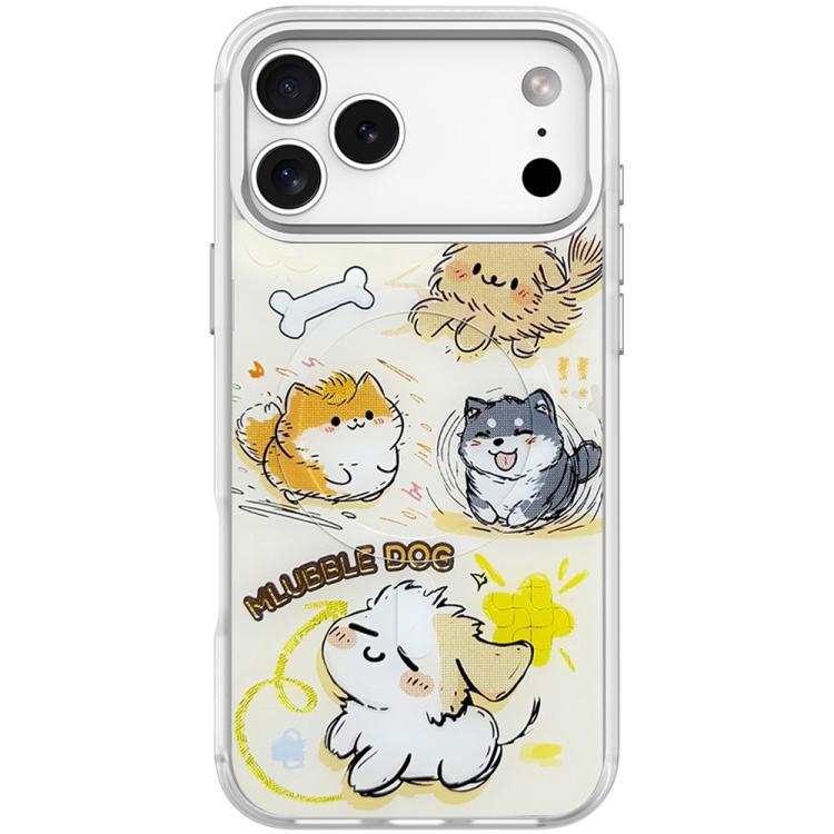 For iPhone 17 Pro Max Adorable Whirlwind Dog Pattern Magnetic Phone Case