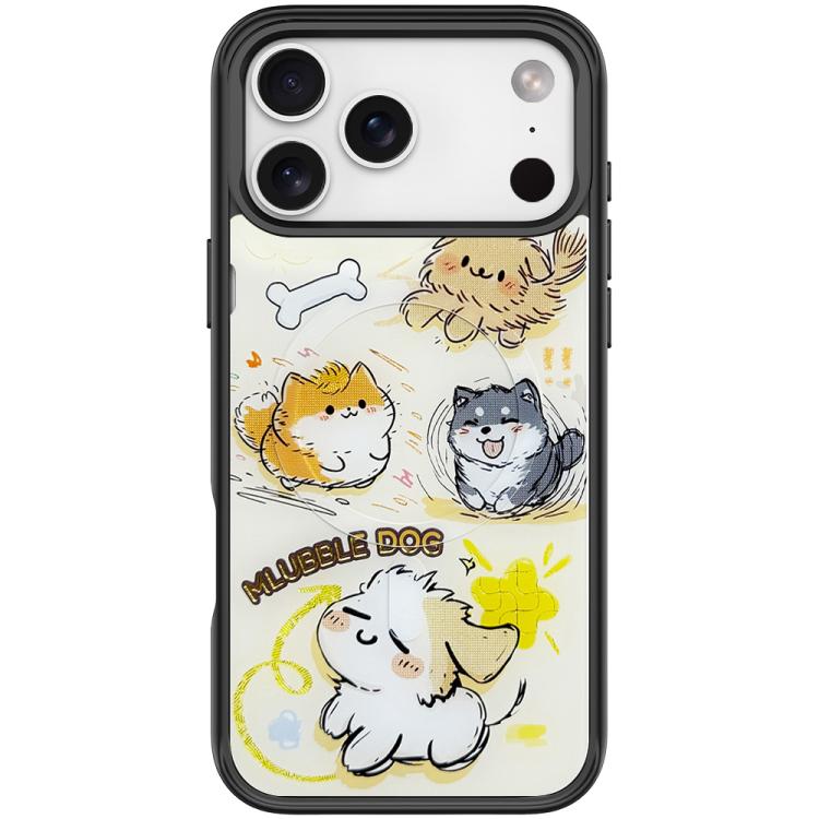 For iPhone 17 Pro Adorable Whirlwind Dog Pattern Magnetic Phone Case