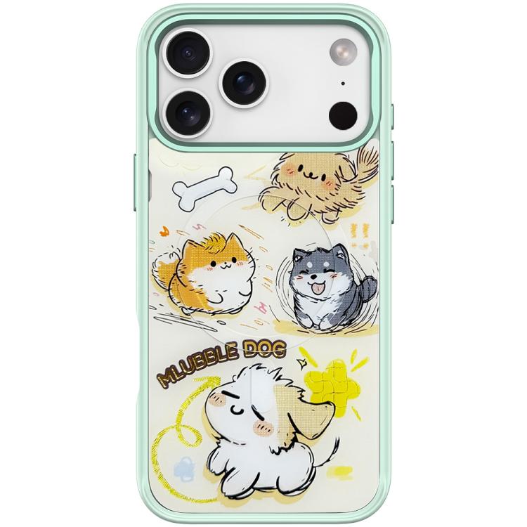 For iPhone 17 Pro Adorable Whirlwind Dog Pattern Magnetic Phone Case