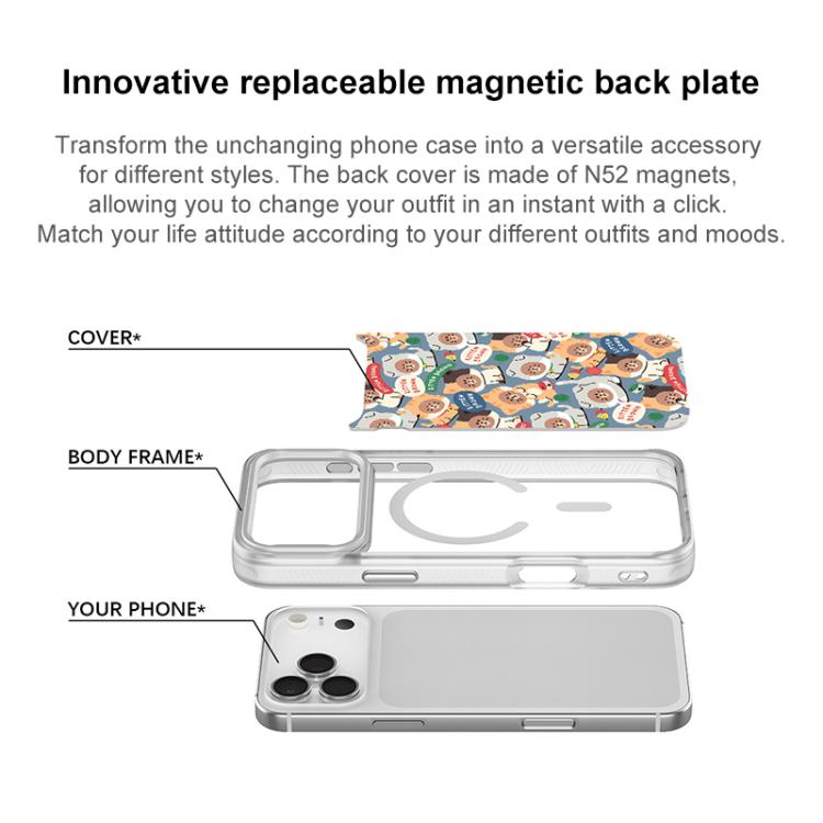 For iPhone 17 Pro Max Adorable Whirlwind Dog Pattern Magnetic Phone Case