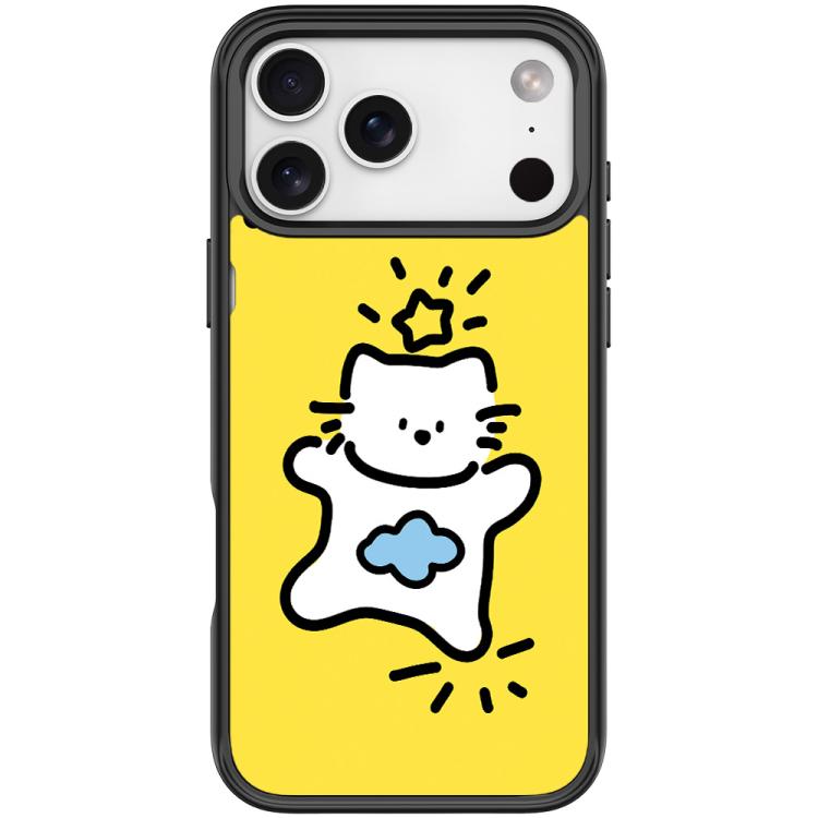 For iPhone 17 Pro Max Adorable Stars Cloud Cat Pattern Magnetic Phone Case