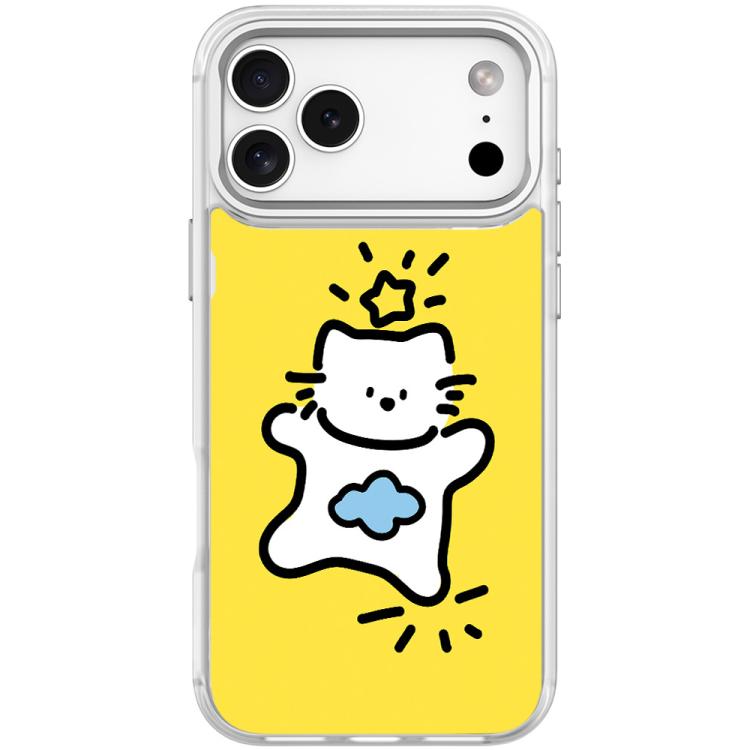 For iPhone 17 Pro Adorable Stars Cloud Cat Pattern Magnetic Phone Case